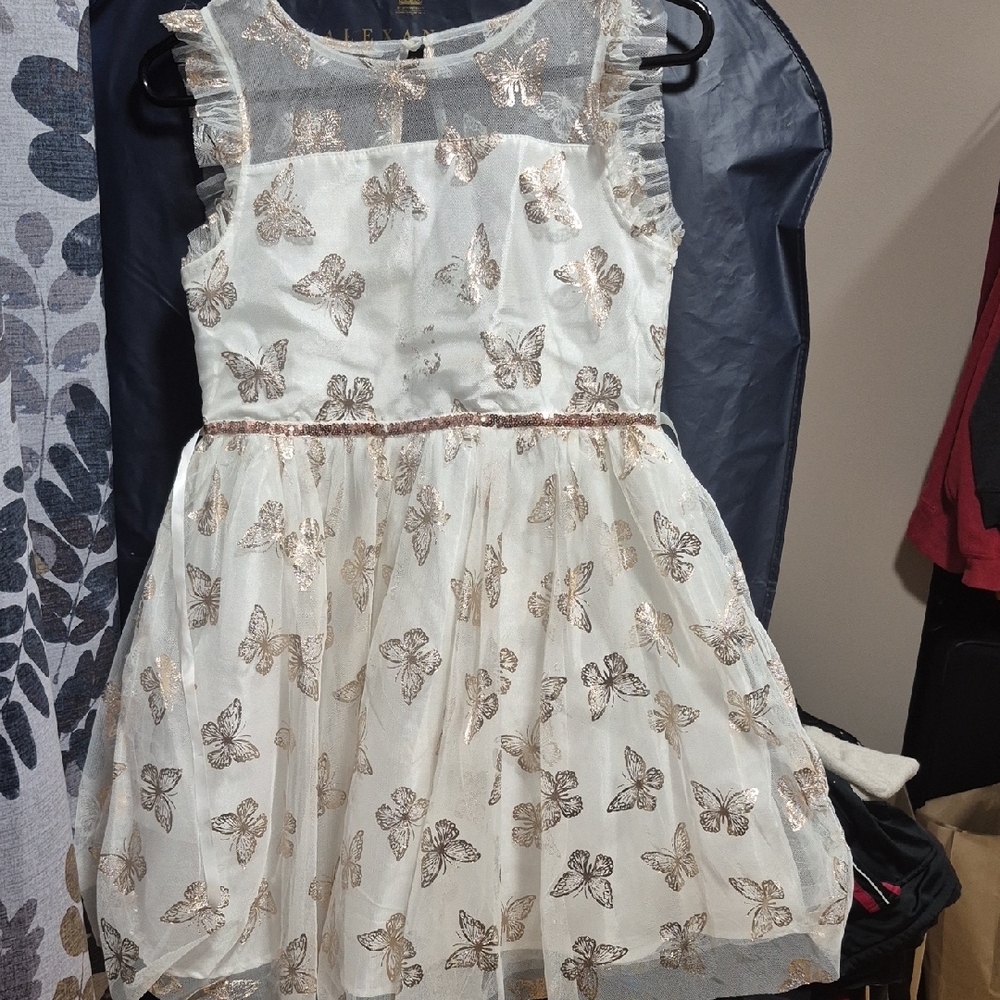 Lilt Ivory and Gold Butterfly Formal Dress